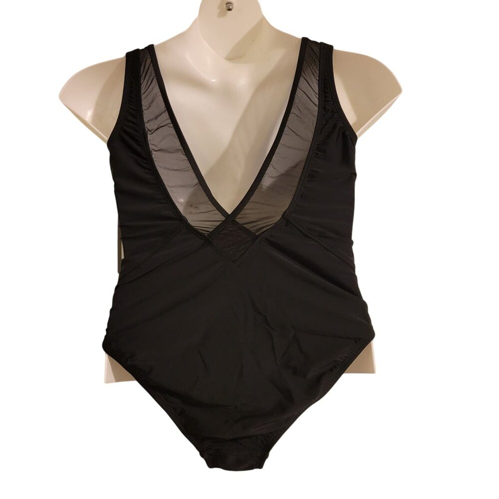 Swimsuits for All Ashley Graham 10 Black V Neck Beach Swim Vacation Summer PRESI - Picture 3 of 9